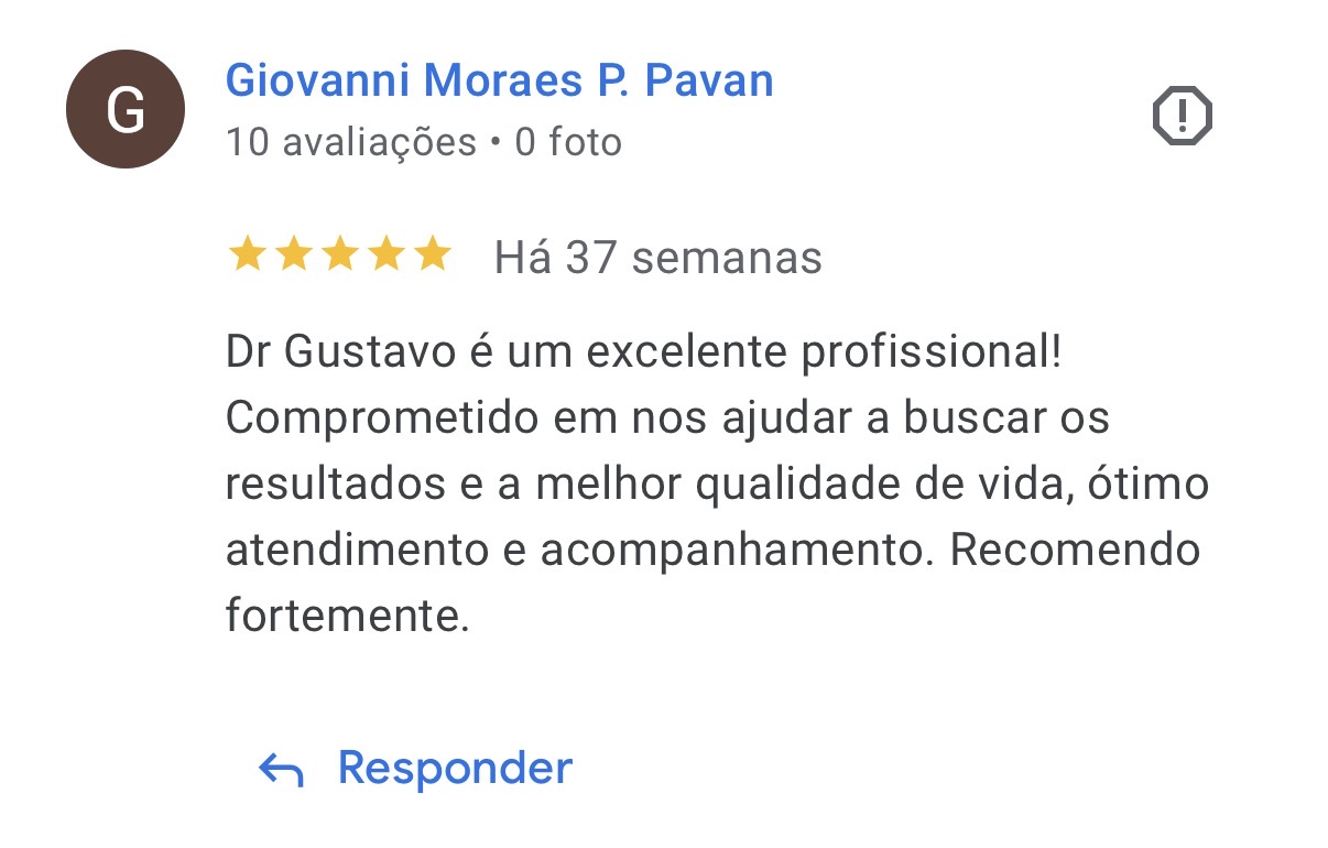 Avaliação de Giovanni Moraes P. Pavan sobre o Dr. Gustavo Denuncio no Google