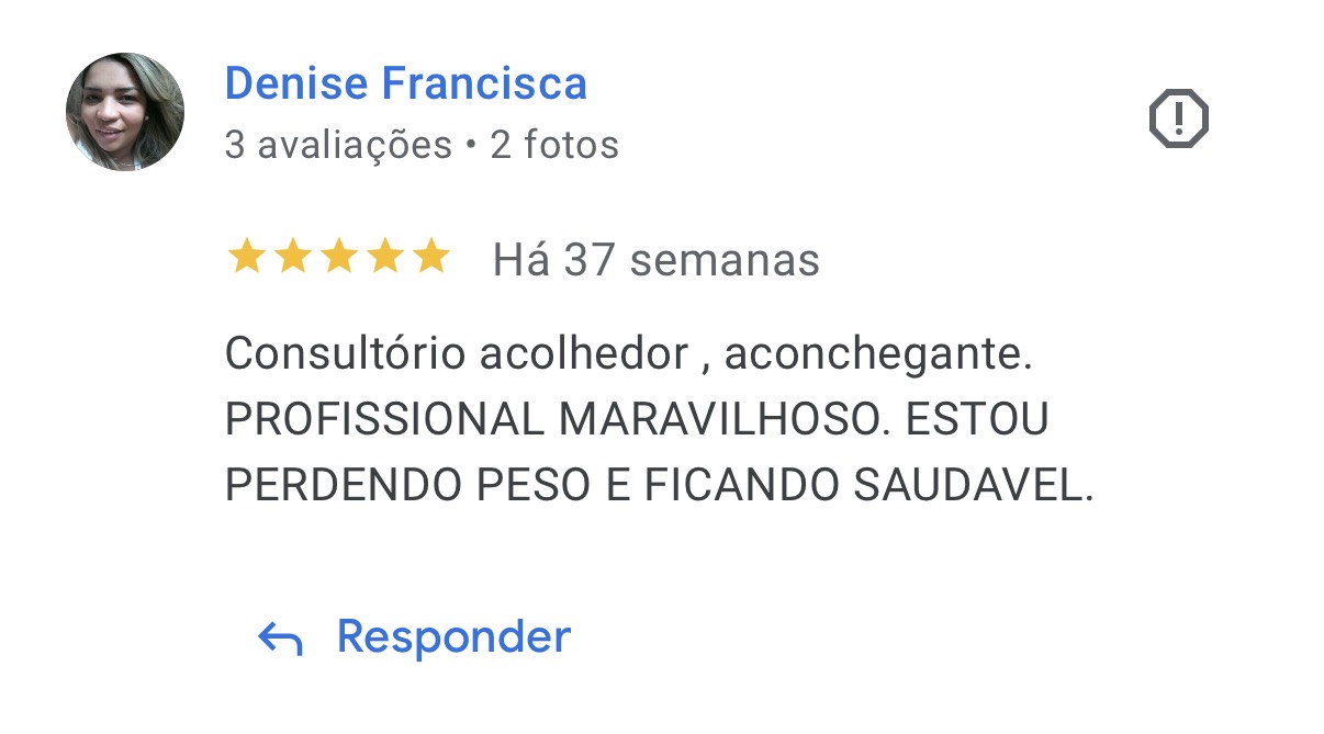 Avaliação de Denise Francisca sobre o Dr. Gustavo Denuncio no Google